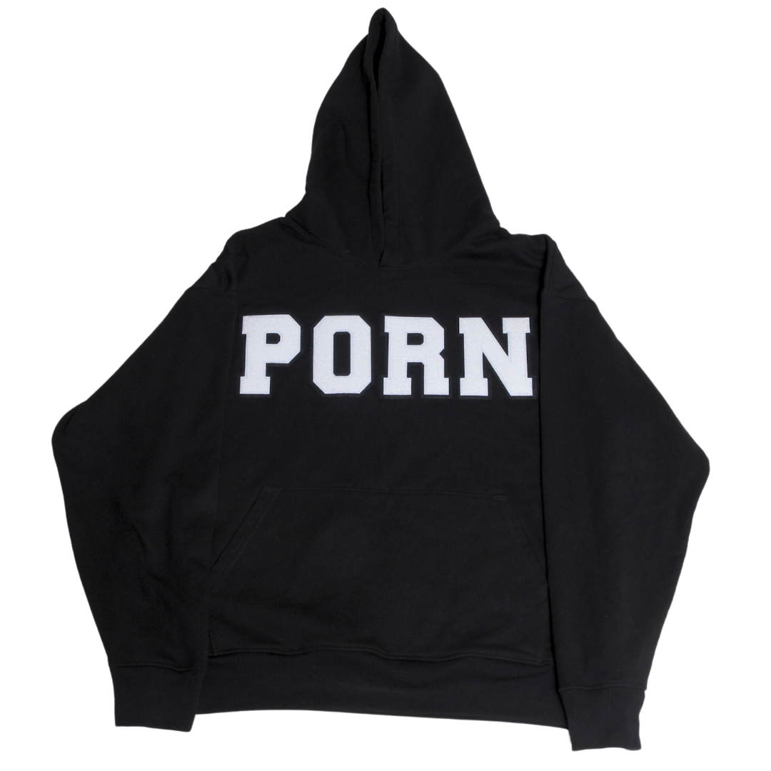 PORN HOODIE WHITE/BLACK