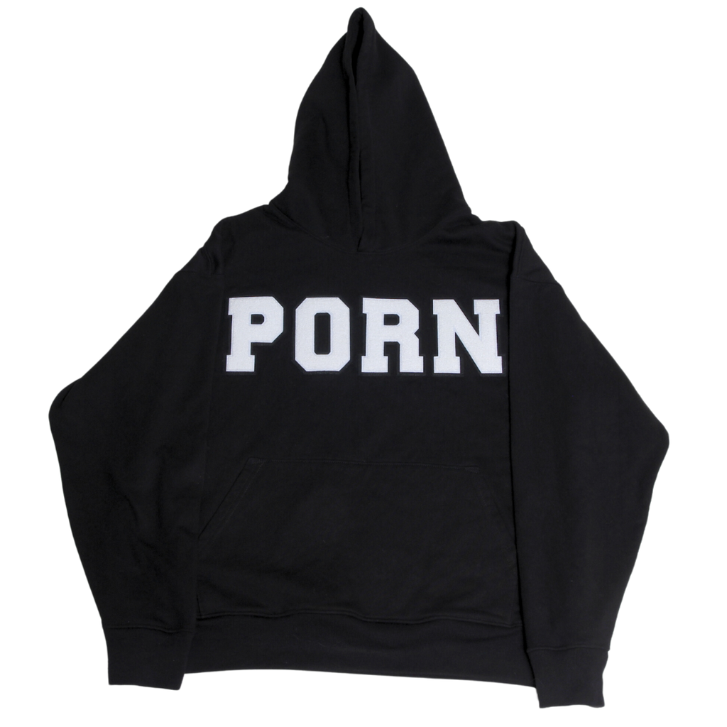PORN HOODIE WHITE/BLACK