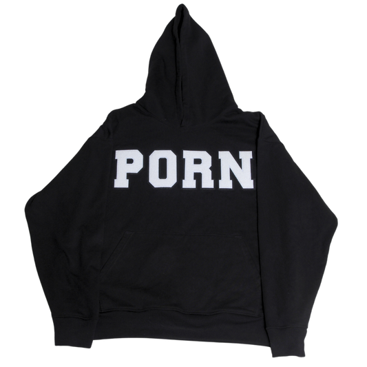 PORN HOODIE WHITE/BLACK