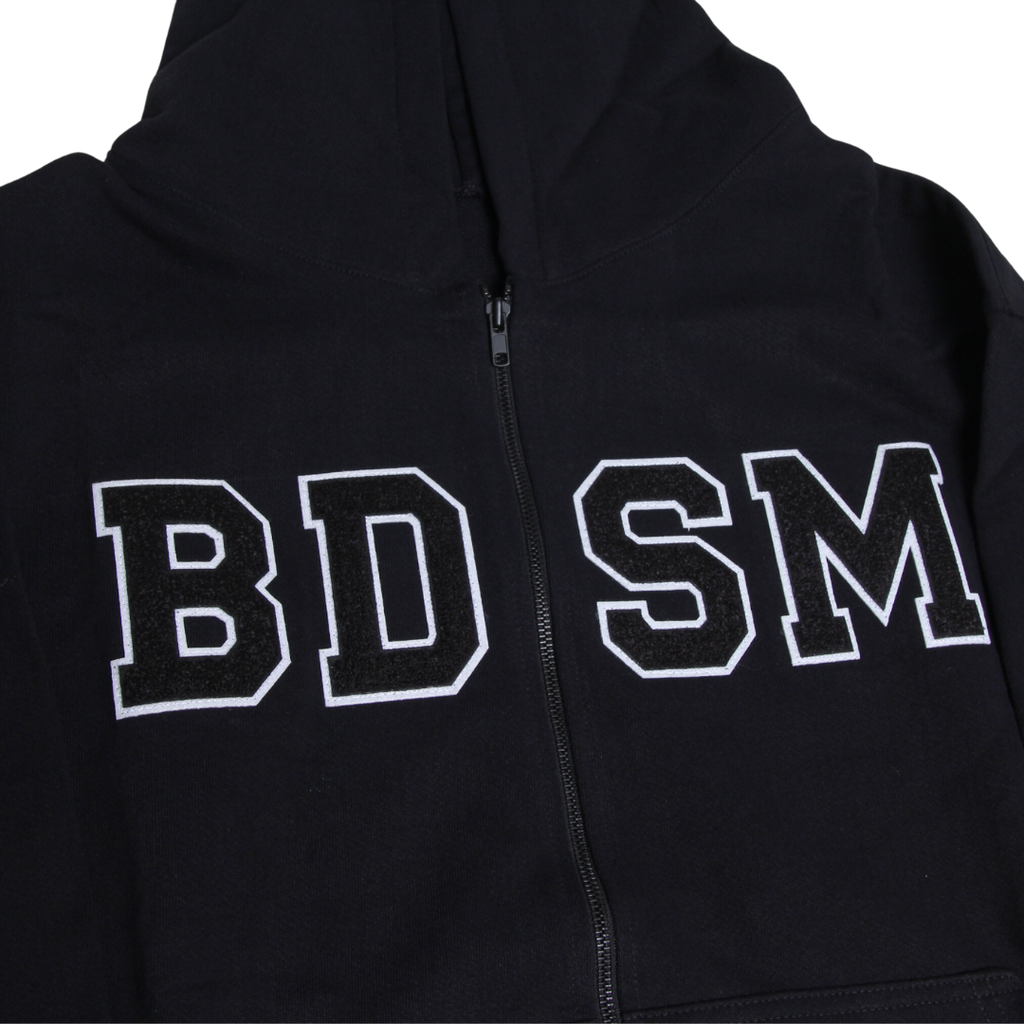 BDSM HOODIE ZIPUP  WHITE/BLACK