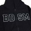 BDSM HOODIE ZIPUP  WHITE/BLACK