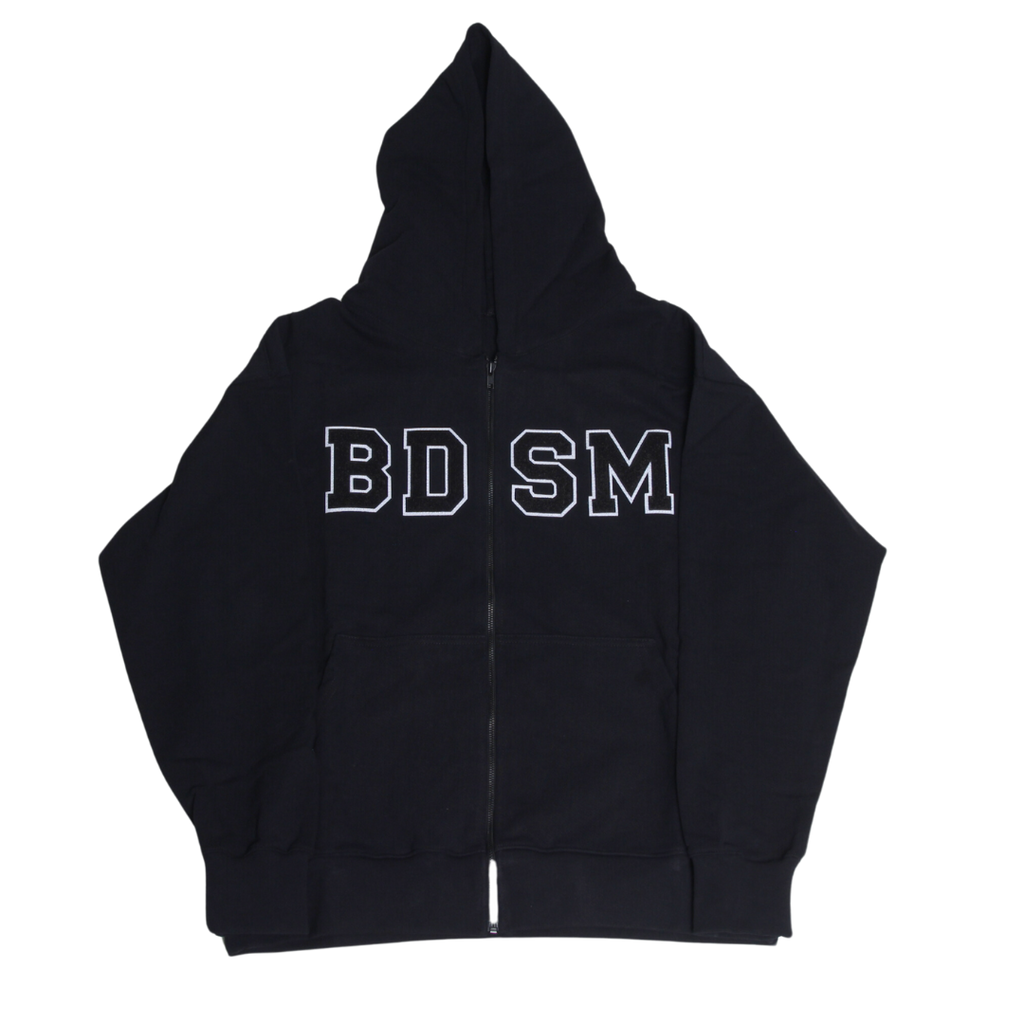 BDSM HOODIE ZIPUP  WHITE/BLACK