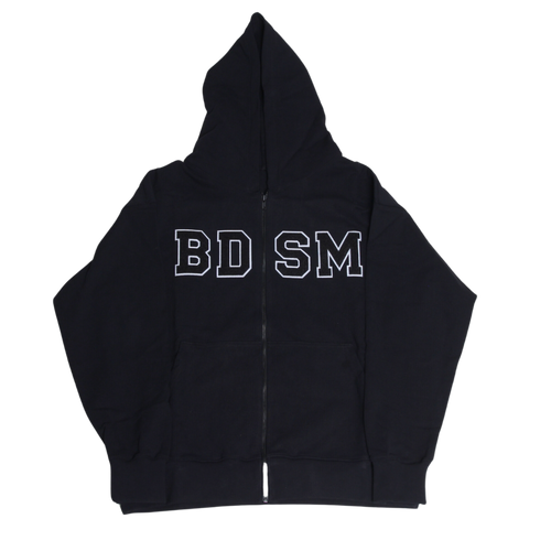 BDSM HOODIE ZIPUP  WHITE/BLACK