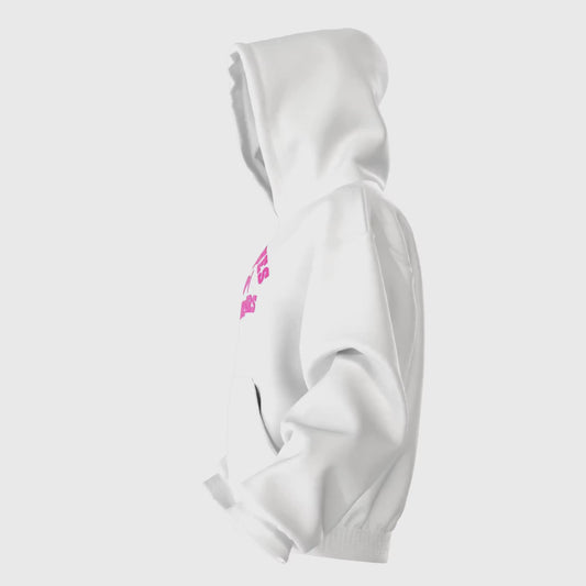 JESUS LOVES PORNSTARS HOODIE PINK/WHITE